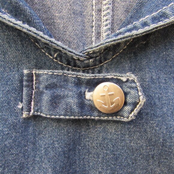 Haiks Vintage Jumper Dress XL Sailor Collar Boat Anchor Buttons Nautical Coastal - Picture 5 of 16